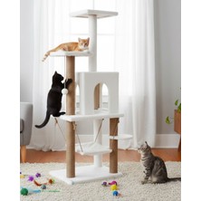 Feyza Design Konforlu ve Eğlenceli Kedi Tırmalama ve Oyun Evi, Salıncağıyla Keyifli Anlar