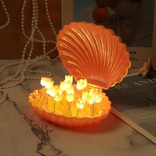 TE Dükkan LED Işıklı Kendin Yap Deniz Kabuğu Tasarımlı Lale Lamba