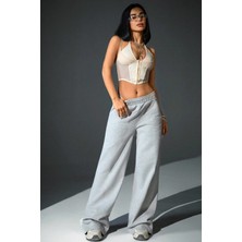 BSBSPOR Baggy Kışlık Lastikli Paça Rahat Günlük Eşofman Altı Jogger Gri / Siyah / Koyu Gri