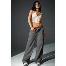 BSBSPOR Baggy Kışlık Lastikli Paça Rahat Günlük Eşofman Altı Jogger Gri / Siyah / Koyu Gri