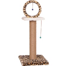 Feyza Design Kedi Tırmalama Evi, Leopar Desenli, 78 Cm, Dayanıklı ve Şık Tasarım