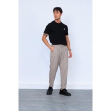 Bej Bağcıklı Pantolon