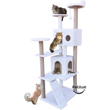 Feyza Design Çok Katlı Jüt Ipli Kedi Evi ve Tırmalama Kulesi, Oyun ve Dinlenme Alanı