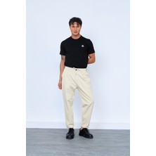Açık Krem Cotton Boyfriend Pantolon