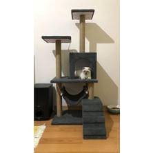Feyza Design Yüksek Kaliteli Kedi Tırmalama ve Oyun Platformu, Hamaklı Yuvalı Tasarım