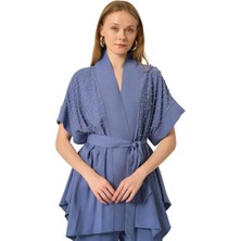 Ftz Women Kadın Taşlı Rahat Kalıp Takım Mavi 31032