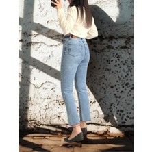 Bees Jeans Julia Kadın Açık Mavi Indigo Ultra Yüksek Bel Straight Jean