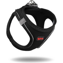 TailPetz Air-Mesh Küçük ve Orta Irk Kedi Köpek Göğüs Tasması - Yumuşak, Nefes Alabilir, Dayanıklı Siyah