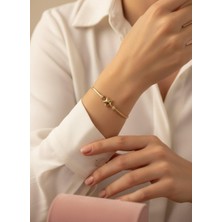 Toka Delisi Zirkon Taşlı Yıldız Figürlü Gold Bileklik