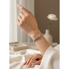 Toka Delisi Çıtı Pıtı Kesme Silver Kelepçe Bileklik