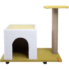 Feyza Design Renkli ve Konforlu Kedi Evi, Tırmalama ve Yatak Özellikli Tasarım