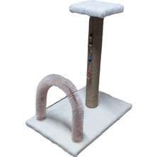 Feyza Design Beyaz Renk Fırçalı Kedi Tırmalama Platformu, Müşteri Memnuniyet Garantili