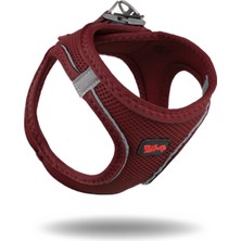 Tailpetz Air-Mesh Yumuşak ve Nefes Alabilir Küçük ve Orta Irk Kedi Köpek Göğüs Tasması Dayanıklı Bordo