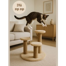 Feyza Design Peluş Dokulu 3'lü Zıp Zıp Oyun ve Tırmalama Tahtası 44 cm