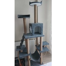 Feyza Design Çok Katlı Yuvalı Kedi Tırmalama ve Oyun Platformu