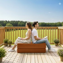 Dechome Yeny Modüler Puf 100X100 | Fitilli Kadife | 36 cm Yükseklik | Orta Sert Sünger | Yıkanabilir & Silinebilir Kılıf | Çökme Yapmaz | Roll Pack