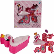 Mercansa Flamingo Şekilli 3 Katlı Makyaj Güzellik Seti