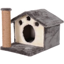 Feyza Design Yumuşak Gri Kedi Tırmalama Platformu, 55 Cm, Rahat ve Şık Tasarım