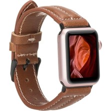 Mercansa Apple Watch Uyumlu Deri Kordon 42-44-45MM Nm3-As2 Taba