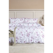 Elart Rose Nevresim Takımı Çift Kişilik Digital Baskılı %100 Pamuk Saten Dantelli (200X220 Cm) Pudra