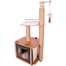 Feyza Design Renkli Katlı Tırmalamalı Kedi Evi, Konfor ve Eğlence Için Tasarlandı