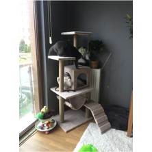 Feyza Design Renkli Çok Katlı Kedi Tırmalama ve Oyun Platformu, Eğlence ve Dinlenme Alanı