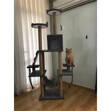 Feyza Design Lüx Kedi Tırmalama ve Oyun Platformu, Hamaklı Yuvalı Konforlu Tasarım