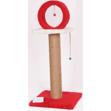 Feyza Design Kalın Çemberli Kedi Tırmalama Evi, Kırmızı, 78 cm