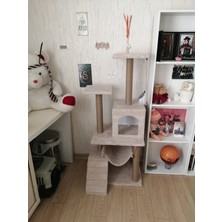 Feyza Design Renkli Kedi Tırmalama Evi ve Oyun Platformu, Eğlenceli ve Rahat Alan