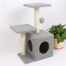 Feyza Design Yuvalı Çift Stepli Kedi Tırmalama Ağacı, Güçlü ve Zarif Tasarım