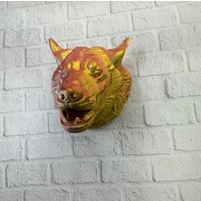 Zero Land Drnds Altın Kaplama Görünümlü Kurt Duvar Süsü