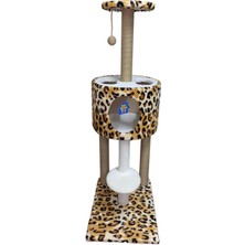 Feyza Design Yüksekli ve Şıklığıyla Kedinizin Favorisi, Leopar Desenli Tırmalama Platformu