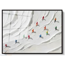 Tablonhazır Çerçeveli Yatay Cam Tablo Salon Duvar Tablosu Yatay Cam Soyutkayakcilar Ofis Tablosu