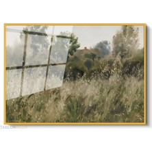Tablonhazır Çerçeveli Yatay Cam Tablo Salon Duvar Tablosu Yatay Cam Vintagedogamanzarasi3 Ofis Tablosu