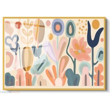 Tablonhazır Çerçeveli Yatay Cam Tablo Salon Duvar Tablosu Yatay Cam Pastelrenksekiller2 Ofis Tablosu