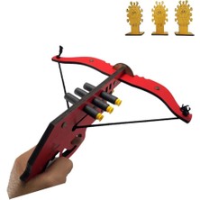 Ahşap Sünger Mermi Atan Tetikli Arbalet ve Hedefler Seti