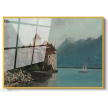 Tablonhazır Çerçeveli Yatay Cam Tablo Salon Duvar Tablosu Yatay Cam DOGAMANZARASI11 Ofis Tablosu