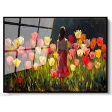 Tablonhazır Çerçeveli Yatay Cam Tablo Salon Duvar Tablosu Yatay Cam Kucukkizvelaleler Ofis Tablosu