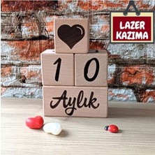 4 Parçalı Ahşap Anı Küpleri, Lazer Kazımalı, Doğal ve Zarif Tasarım