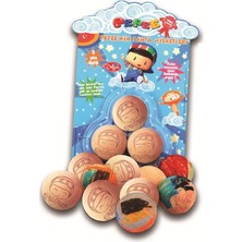 3x3 Lü Pepee Tahta Misket Seti, Eğlenceli ve Renkli Oyuncak