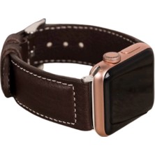 Mercansa Apple Watch Uyumlu Deri Kordon 42-44-45MM Nm4-As3 Kahve