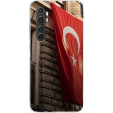 TechTree Mi Note 10 Lite Uyumlu Dev Türk Bayrağı Baskılı Silikon Kılıf