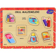 Mercansa ONY-196-197 Ahşap Tutmalı Okul Malzemeleri -Onyıl Oyuncak