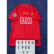 Manchester United Cristiano Ronaldo Retro 2008 Sezonu Kısa Kol Kırmızı Renk Forma