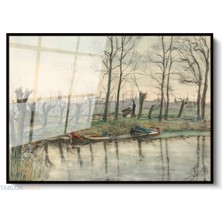 Tablonhazır Çerçeveli Yatay Cam Tablo Salon Duvar Tablosu Yatay Cam Vintagemanzara Ofis Tablosu