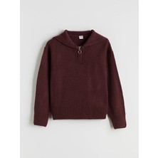 LC Waikiki Lcw Kids Mürdüm Polo Yaka Kız Çocuk Kazak