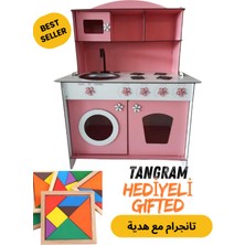 Ahşap Tangram Hediyeli Mutfak Seti, Eğlenceli ve Öğretici Oyuncak