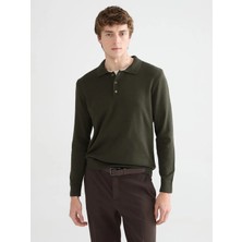 LC Waikiki Southblue Haki Polo Yaka Erkek Triko Kazak