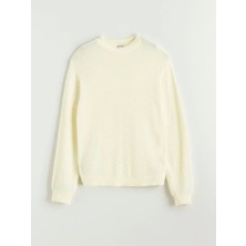 LC Waikiki Lcw Kids Sarı Bisiklet Yaka Kız Çocuk Triko Kazak