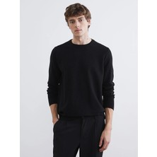 LC Waikiki Southblue Siyah Bisiklet Yaka Erkek Triko Kazak